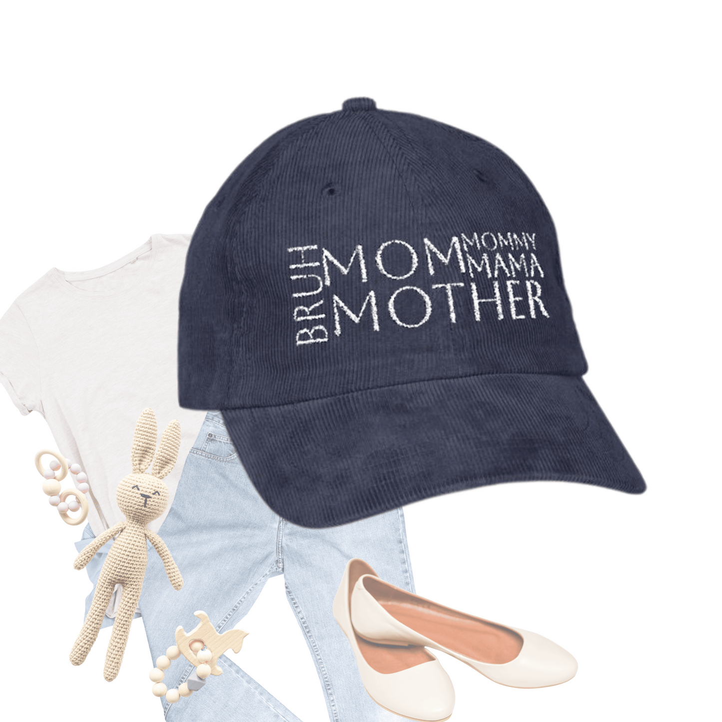 Ultimate Mom Hat- Embroidered Vintage Corduroy Baseball Hat