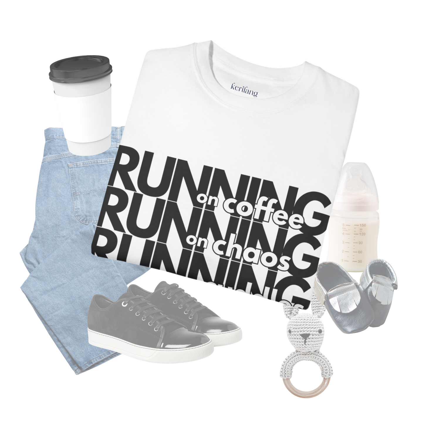 MOM SHIRT Running with Coffee Chaos and Cuddles
